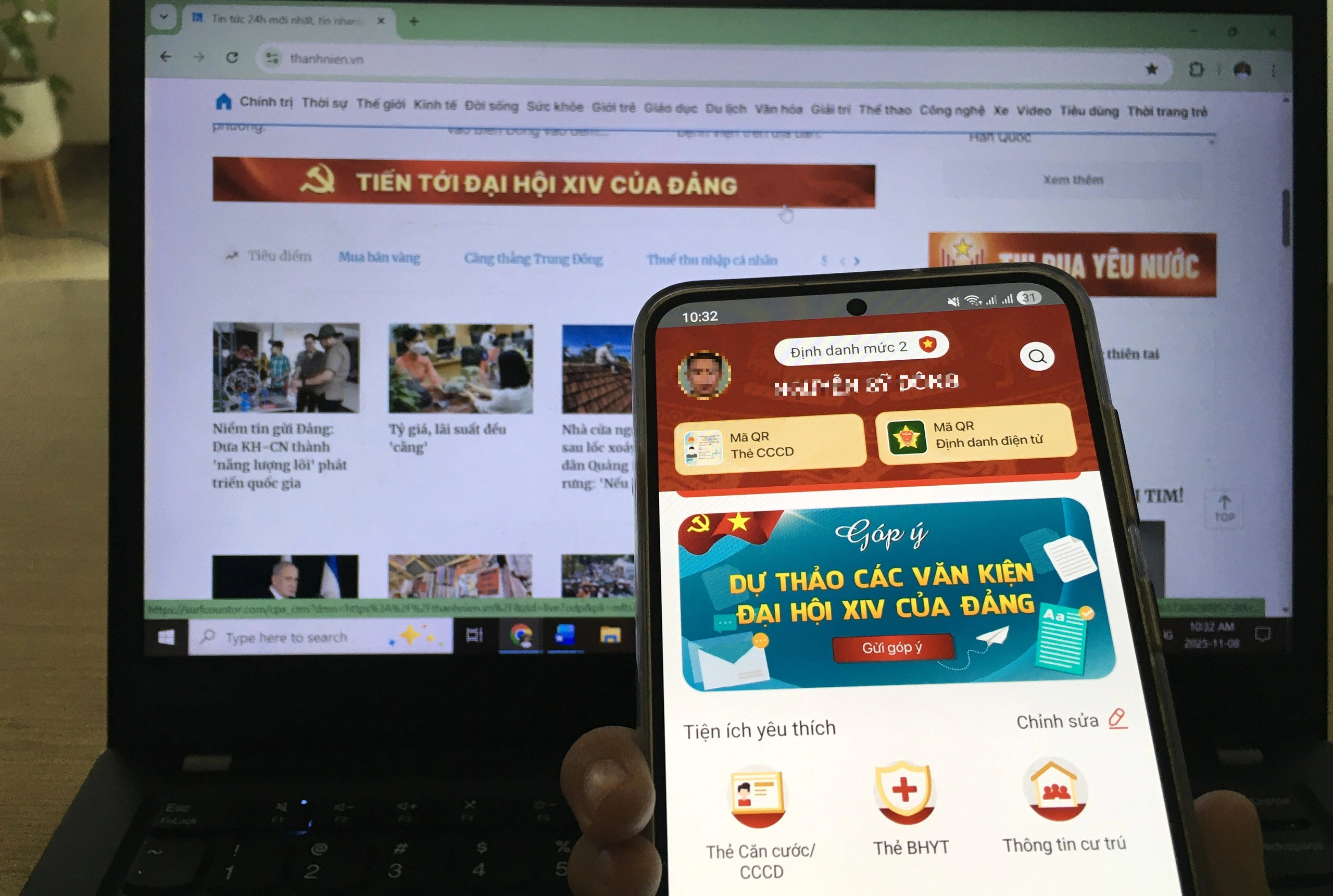 Tổ chức lấy ý kiến Nhân dân vào các dự thảo văn kiện Đại hội XIV của Đảng qua ứng dụng VNeID