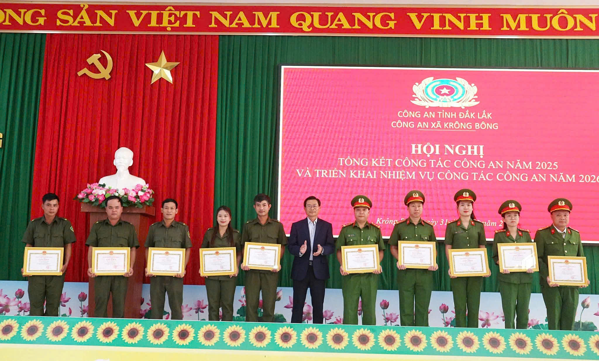 Công an xã Krông Bông hoàn thành tốt nhiệm vụ công tác năm 2025